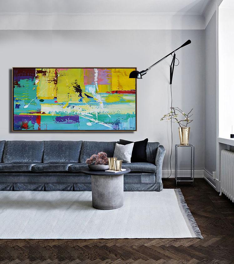 Panoramic Palette Knife Contemporary Art #L3D - Click Image to Close